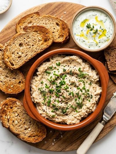 Slow Cooker French Chicken Rillettes with Herbed Yogurt