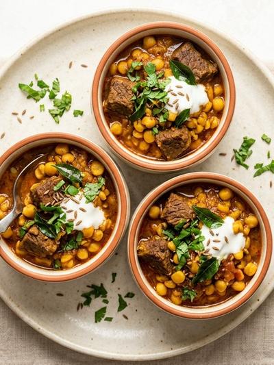 Slow Cooker Indian Masala Beef and Chana Dal Snack Cups