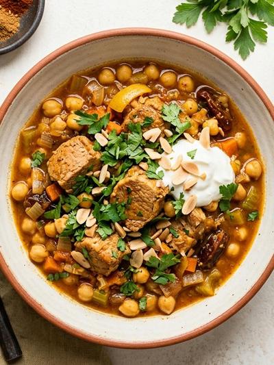 Slow Cooker Moroccan Pork and Chickpea Breakfast Stew
