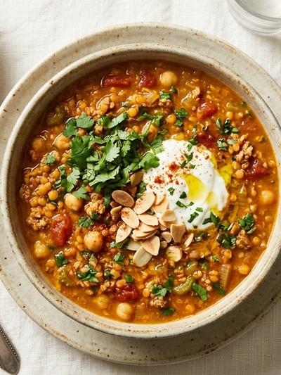 Slow Cooker Moroccan Turkey and Lentil Harira Breakfast