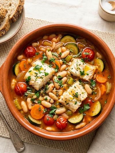 Slow Cooker Provençal Cod Stew with White Beans: GLP-1 Dinner