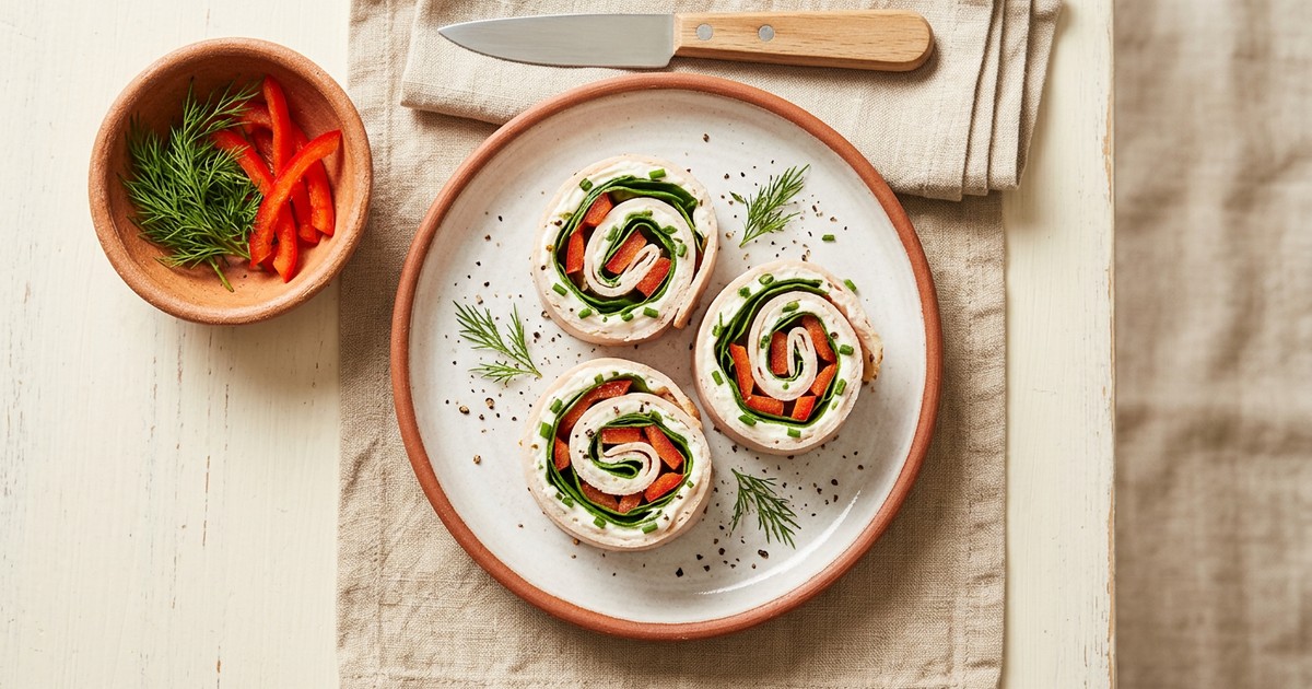 Turkey & Cream Cheese Roll-Ups: High-Protein No-Cook Snack