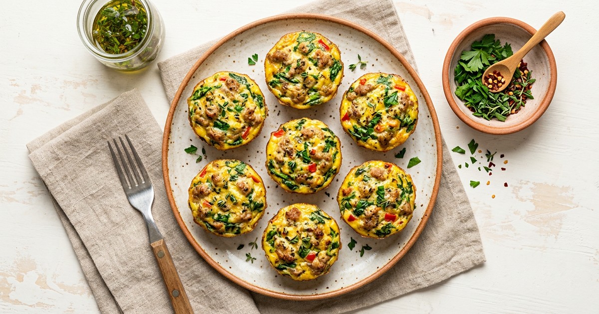 Turkey & Spinach Mini Frittatas: Freezer-Friendly Protein Prep