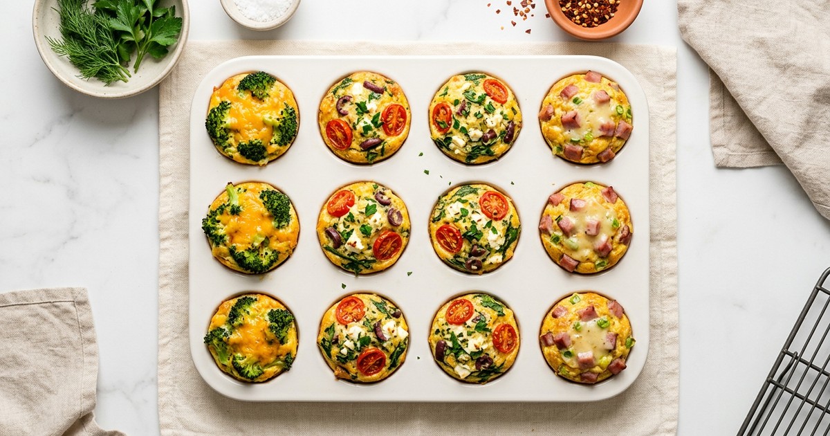 Vegetable Egg Muffins: 12-Portion Weekly Protein Prep for GLP-1